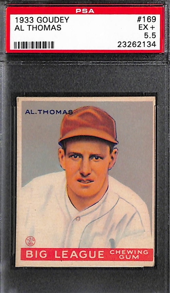  Lot of (5) 1933 Goudey PSA Graded Cards w. Al Thomas PSA 5.5