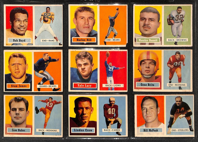 1957 Topps Football Partial Set (123 of 154 Cards) w. Blanda, Berry, Moore, Gifford, Bednarik, +