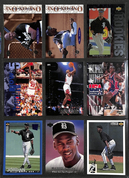 Over 255 Michael Jordan Cards w. Inserts and Non-Licensed Cards, Inc. 1989 Fleer Sticker, (2) 1990 Fleer Stickers, +