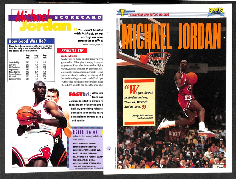 Over 255 Michael Jordan Cards w. Inserts and Non-Licensed Cards, Inc. 1989 Fleer Sticker, (2) 1990 Fleer Stickers, +