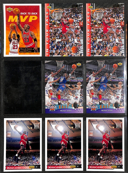 Over 255 Michael Jordan Cards w. Inserts and Non-Licensed Cards, Inc. 1988 Fleer Sticker, Total D Insert, +