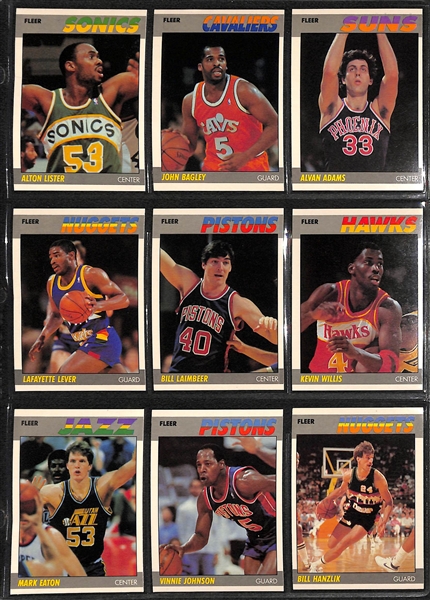 Basketball Lot - (37) 1986-87 Fleer (inc. Barkley RC, Webb, Ainge, Walton), (35) 1987-88 Fleer, and 1986 Fleer Dr J Sticker