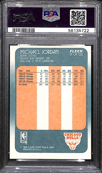1988-89 Fleer Michael Jordan #17 Graded PSA 6