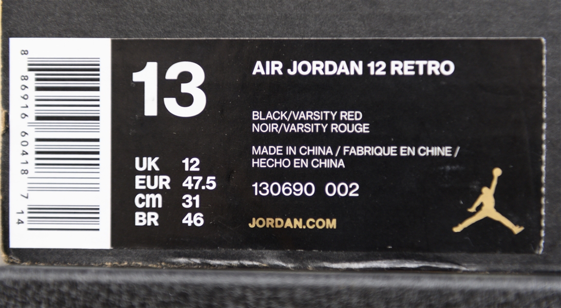 2016 Nike Air Jordan 12 Retro Flu Game - Size 13 (Jordan's Actual Size)