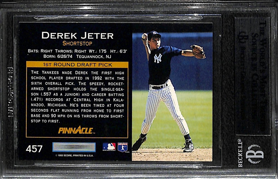 1993 Pinnacle Derek Jeter #457 Rookie Card Graded BVG 9 Mint