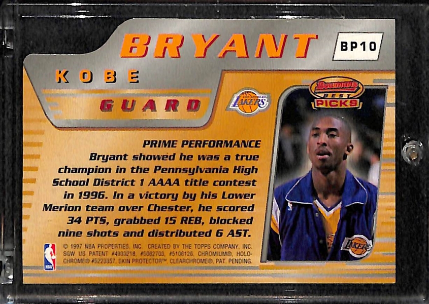 1996-97 Bowman's Best Prospects Kobe Bryant Die-Cut Rookie Card #BP10