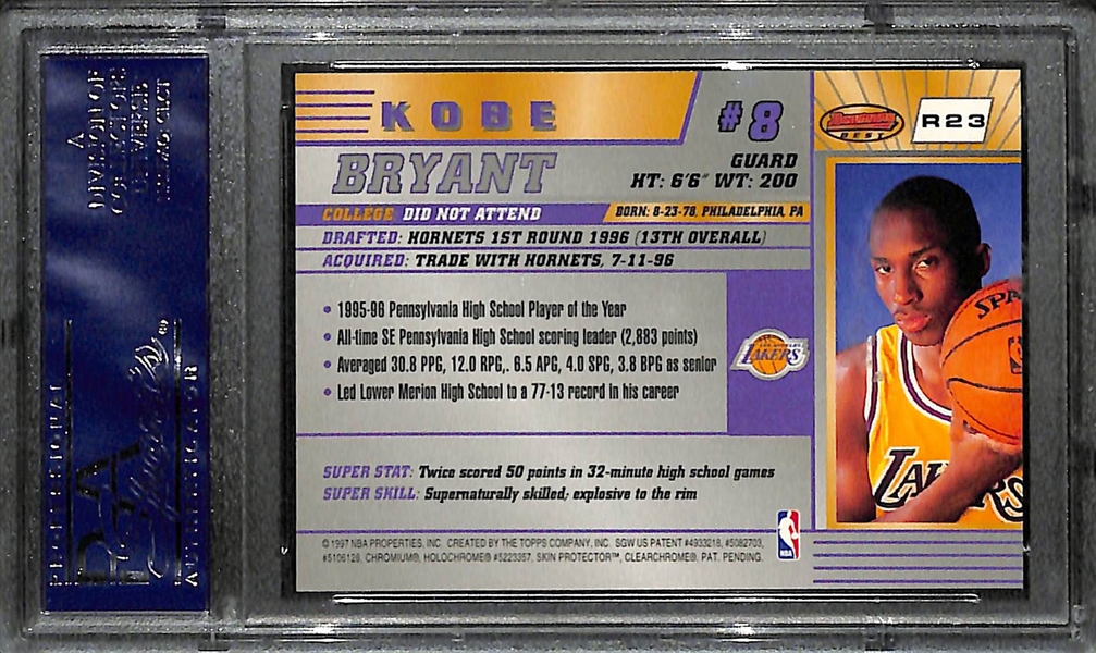 1996-97 Bowman's Best Kobe Bryant Rookie Card #R23 Graded PSA 9