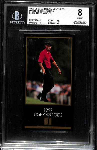 1997 Grad Slam Ventures Tiger Woods Rookie - Champions of Golf Masters Collection BVG 8 NM-MT