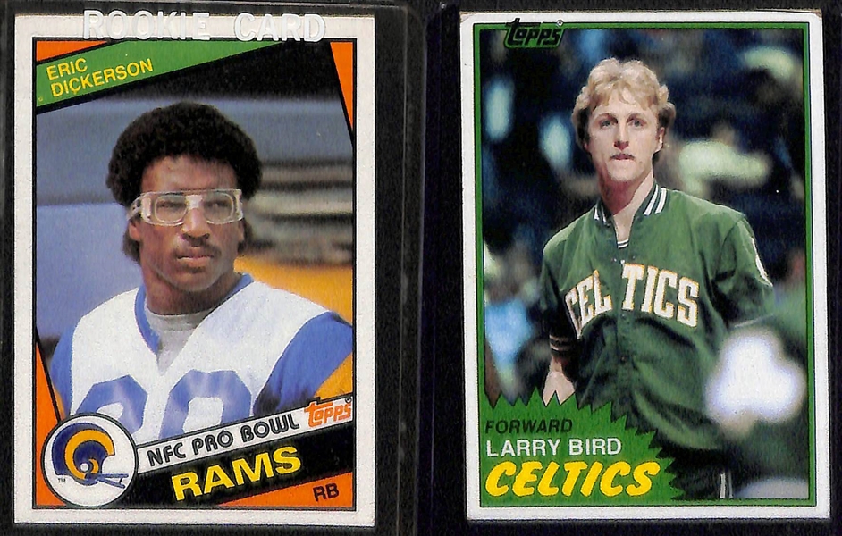 (7) Card Sports Legends Lot w/ Michael Jordan Rock Stars Insert, 1981 Topps Larry Bird, 1984 Dickerson Rookie