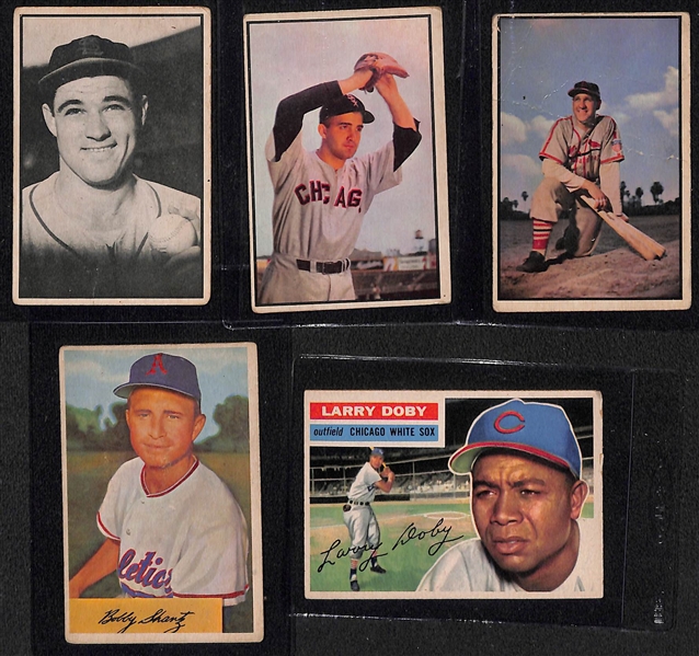 Lot of (150+) Different 1953-1956 Bowman & Topps Baseball Cards