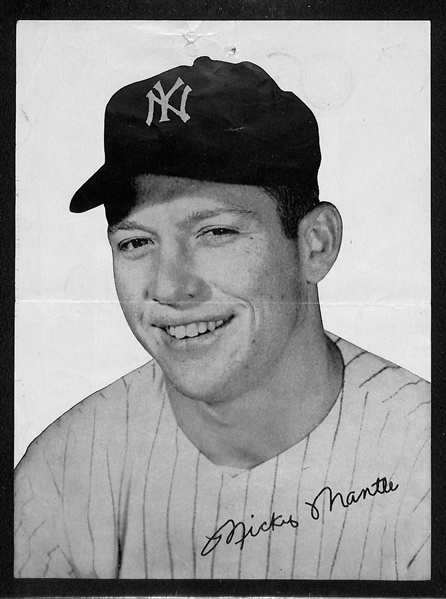 1956 Yankees 12-Photo Team Pack, 1957 Mickey Mantle Insert Photo From the Mickey Mantle Board Game, & 1959 Bazooka Blony NY Yankees Felt Patch