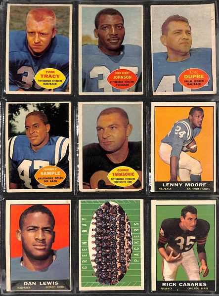 Lot of (200+) Assorted 1957-1960 Topps Football Cards w. (3) 1959 Jim Brown 2nd Year Cards