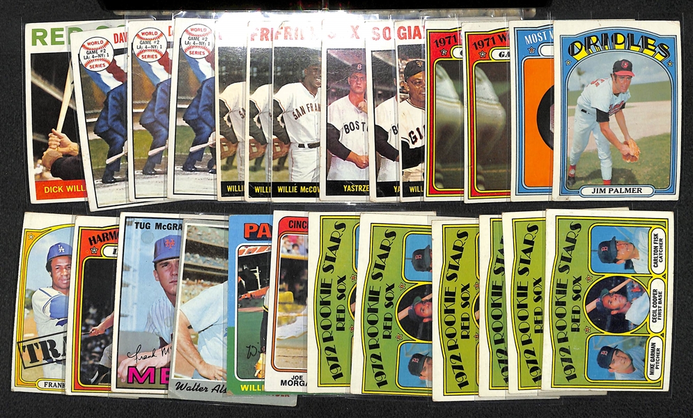 1964-1974 Vintage Baseball Stars Lot (26) Including (6) 1972 Carlton Fisk RC's   