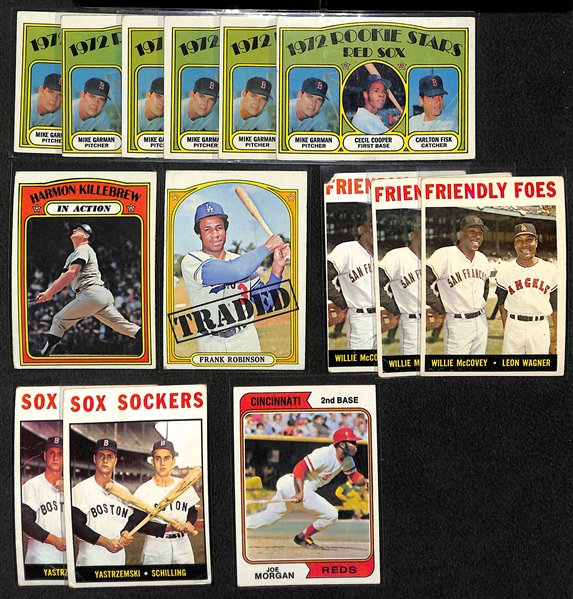 1964-1974 Vintage Baseball Stars Lot (26) Including (6) 1972 Carlton Fisk RC's   