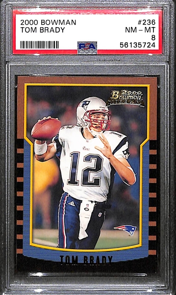 2000 Bowman Tom Brady #236 Rookie Card Graded PSA 8