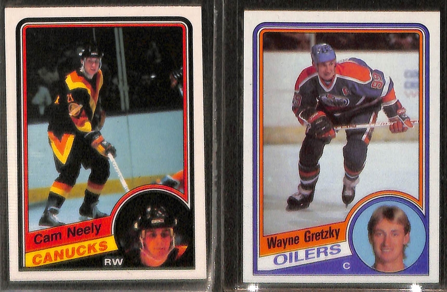 Lot of (2) 1984-85 Hockey Near Complete Sets - O-Pee-Chee & Topps - Missing 4 Total Common Cards