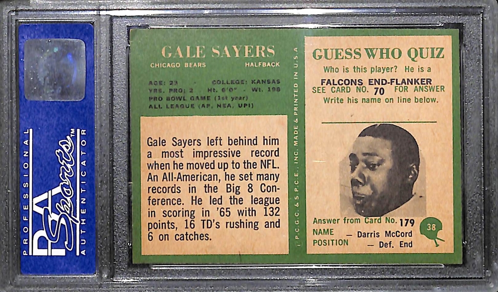 1966 Philadelphia Gale Sayers Rookie Card Graded PSA 7 NM