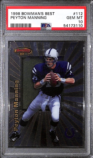 1998 Bowman's Best Peyton Manning Rookie Card #112 Graded PSA 10 Gem Mint