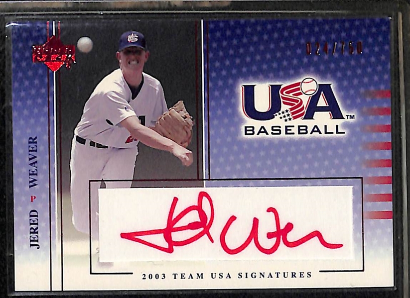 Lot of (15) Upper Deck USA Baseball Autographed Rookie Cards w. Justin Verlander and (2) Jered Weaver