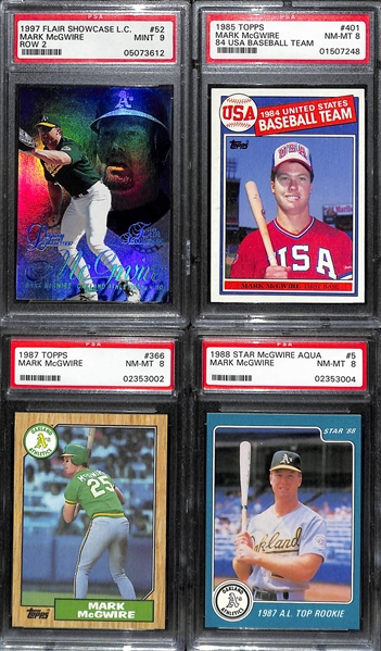 Lot Detail - (4) Graded Mark McGwire Cards w. 1997 Flair Showcase