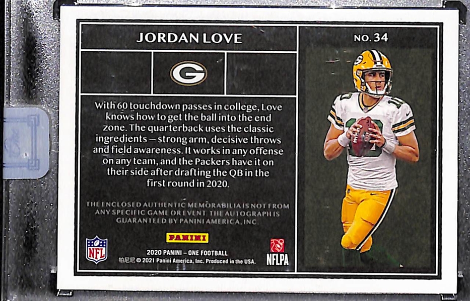 2020 Panini One Jordan Love Rookie Dual Patch Autograph Red #ed 1/25