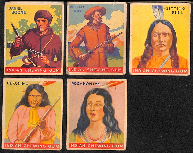 Lot of (12) 1933 Indian Goudey Gum Cards & (14) 1933 Goudey Wild West Puzzle Series (R172)