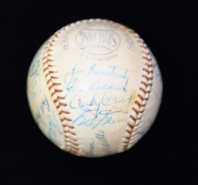 1955 Yankees (AL Champs) Team Signed Official Spalding Baseball - 25 Signatures w. Mantle, Berra, Ford, Rizzuto, Howard, + (JSA LOA)