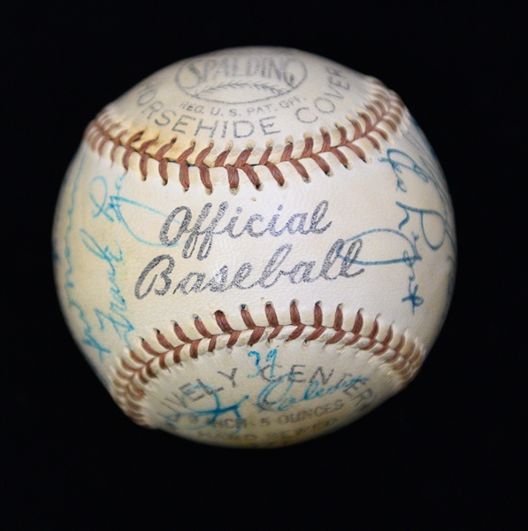 1955 Yankees (AL Champs) Team Signed Official Spalding Baseball - 25 Signatures w. Mantle, Berra, Ford, Rizzuto, Howard, + (JSA LOA)