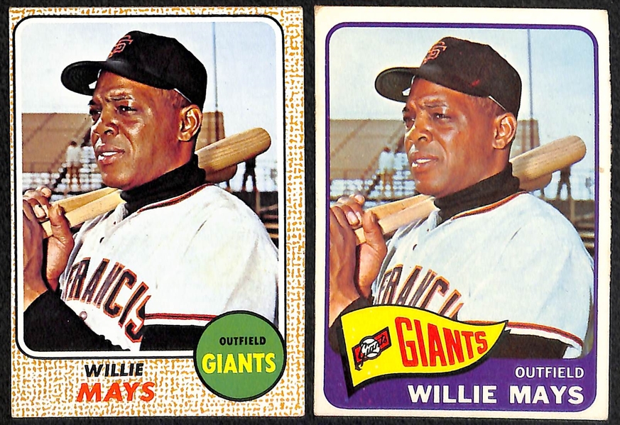 Lot of (4) Willie Mays Cards w. 1955 Bowman, 1958 Topps, 1965 Topps, & 1968 