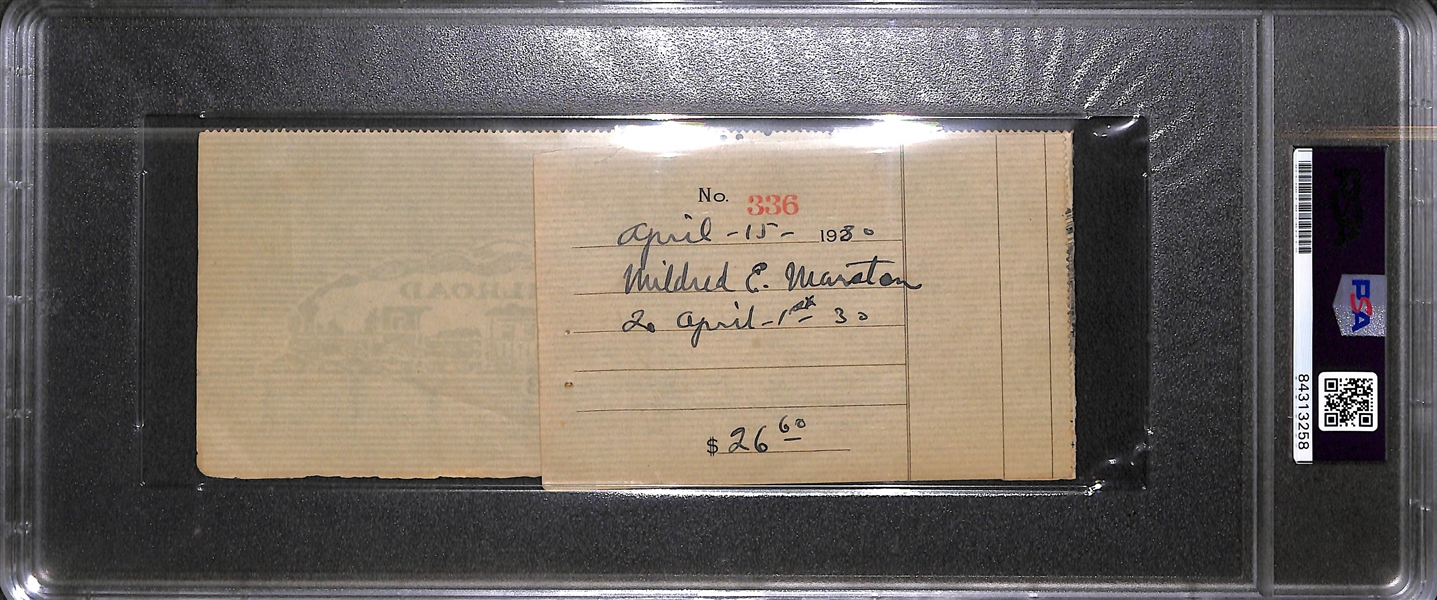 Ty Cobb Signed Bank Check From 1930 (PSA/DNA Encased - Autograph Grade 8)