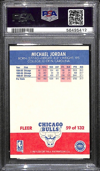 1987-88 Fleer Michael Jordan #59 2nd Year Card Graded PSA 8