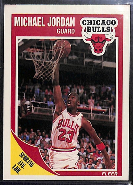 Lot of (2) 1989-90 Fleer Michael Jordan #21 Cards (4th Year)