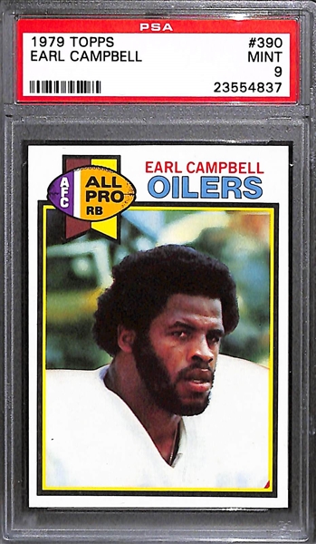 1979 Topps Earl Campbell RC PSA 9 w. 2018 Spectra Autograph 1/1
