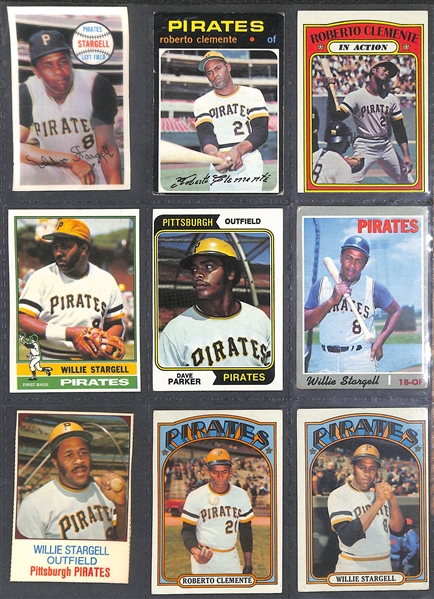 Lot of (125+) Mostly 1960's-80's Baseball Star and Rookie Cards Inc. Clemente, Aaron, Henderson