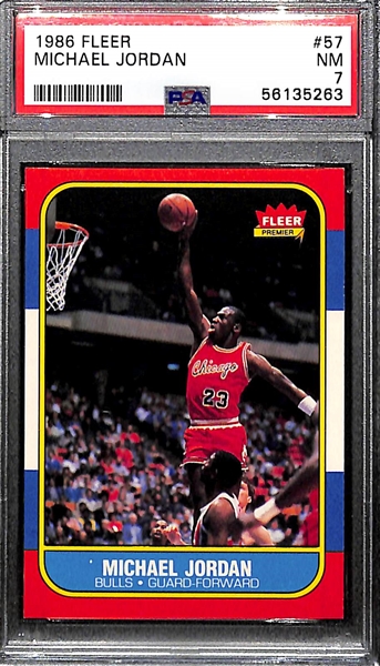 1986-87 Fleer Michael Jordan Rookie Card #57 Graded PSA 7