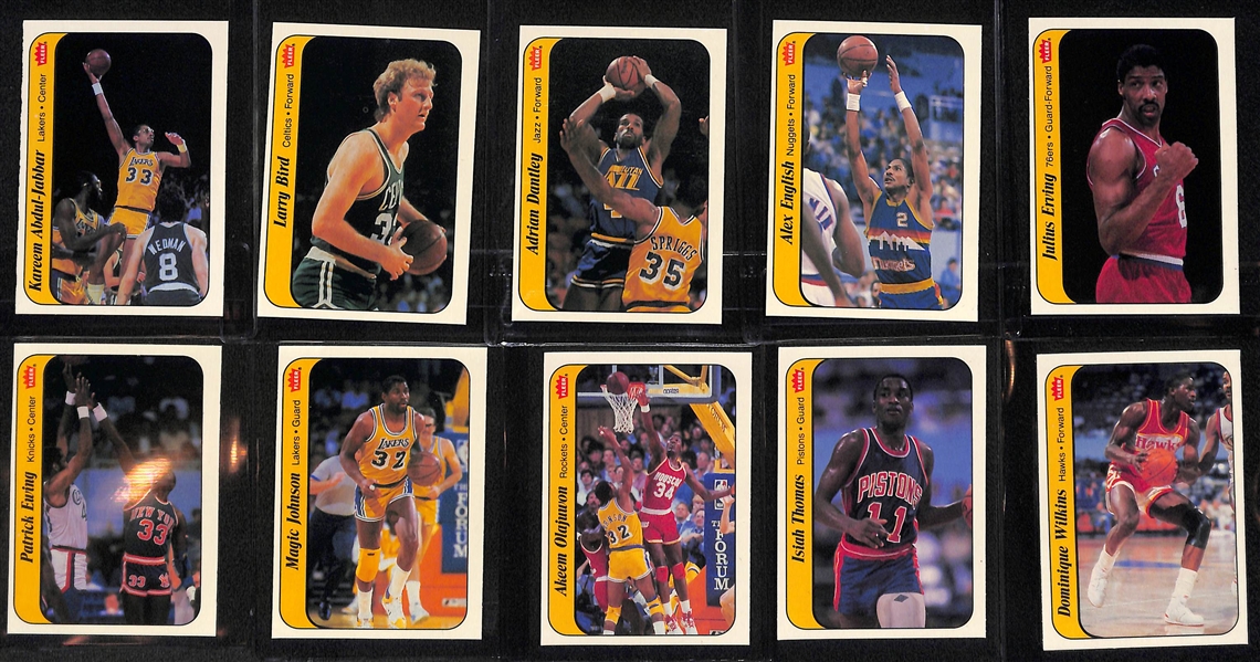 Pack-Fresh 1986-87 Fleer Basketball Sticker Set - Missing Michael Jordan Rookie Sticker (10 of 11 Stickers)