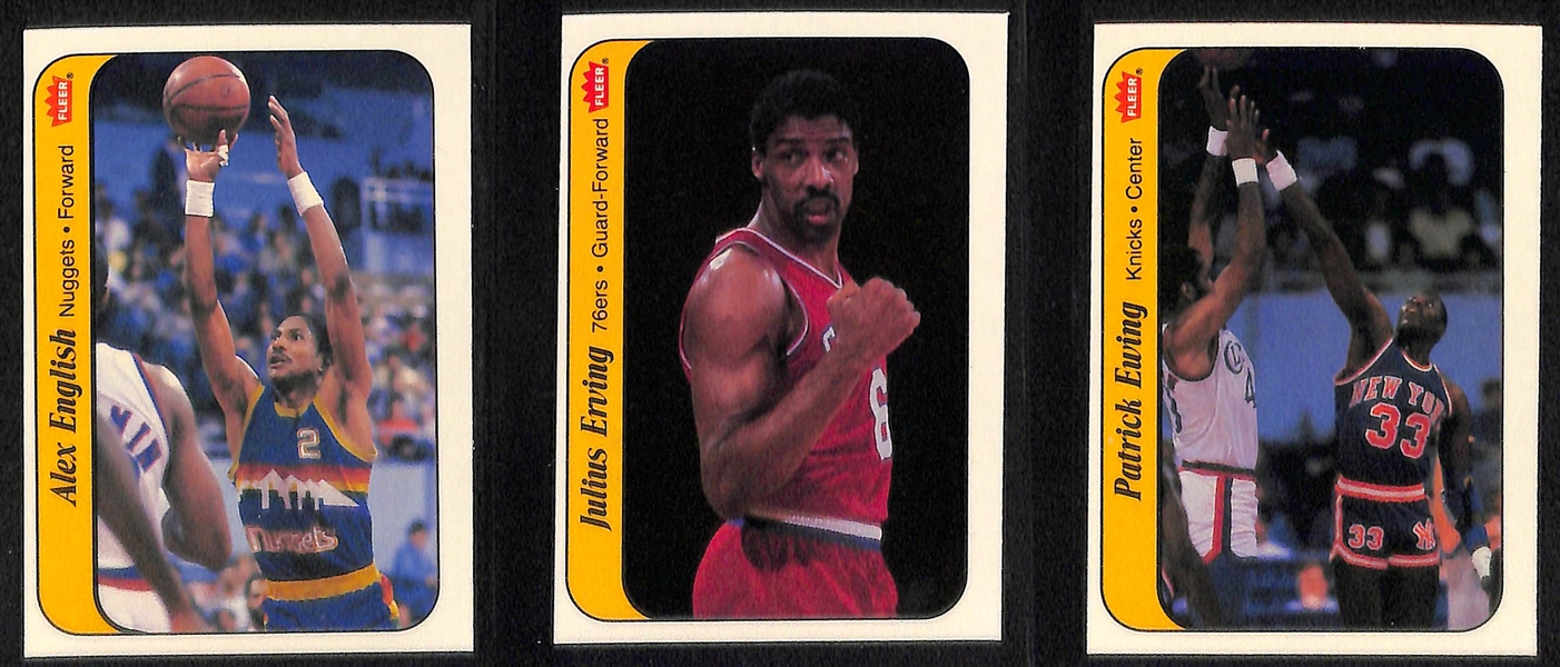 Pack-Fresh 1986-87 Fleer Basketball Sticker Set - Missing Michael Jordan Rookie Sticker (10 of 11 Stickers)