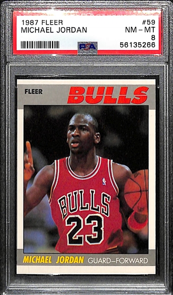 1987-88 Fleer Michael Jordan 2nd Year Card #59 Graded PSA 8