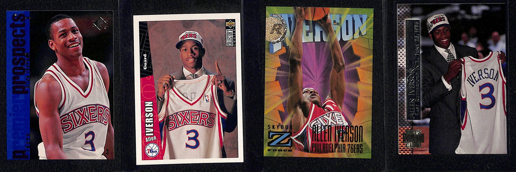 (24) Allen Iverson Rookie Cards and (4) 2nd Year Cards Inc, Rookies From Upper Deck, Fleer, and Topps Products