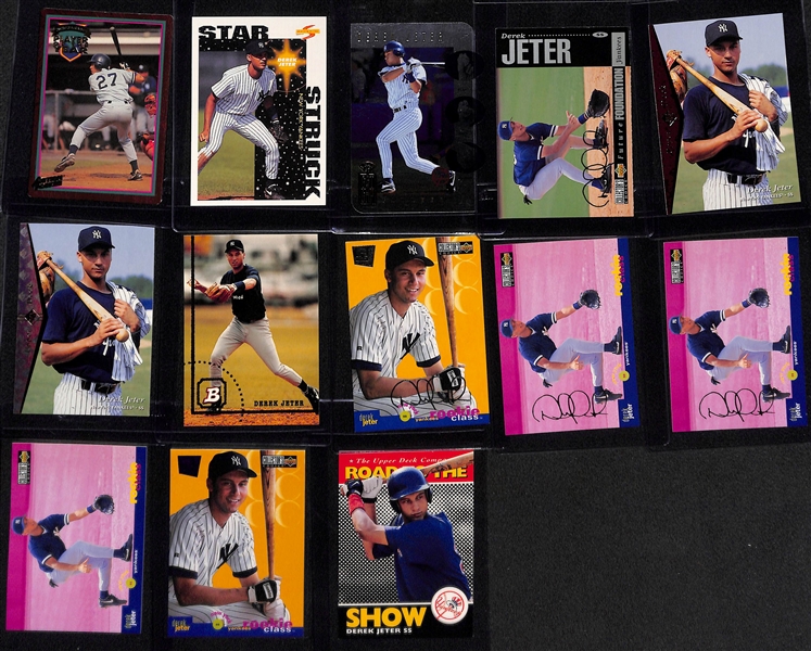(28) Derek Jeter Cards - Mostly Insert & Early Career Cards w. Many Short Print and Variation Cards