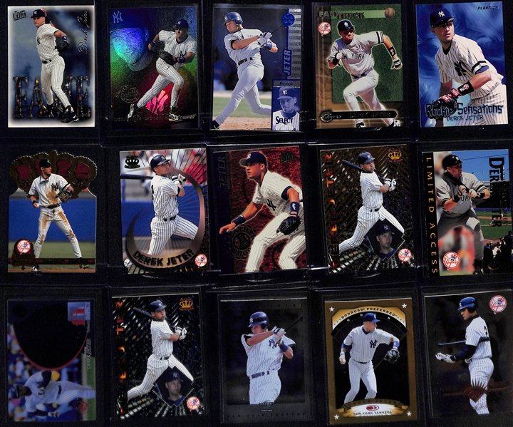 (30) Derek Jeter Cards - Mostly Insert & Early Career Cards w. Many Short Print and Variation Cards