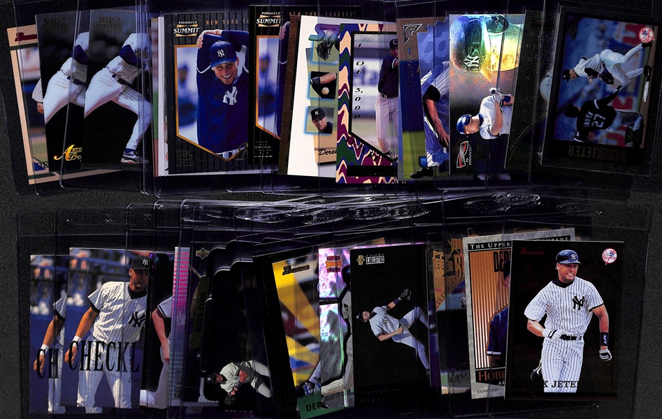 (32) Derek Jeter Cards - Mostly Insert & Early Career Cards w. Many Short Print and Variation Cards