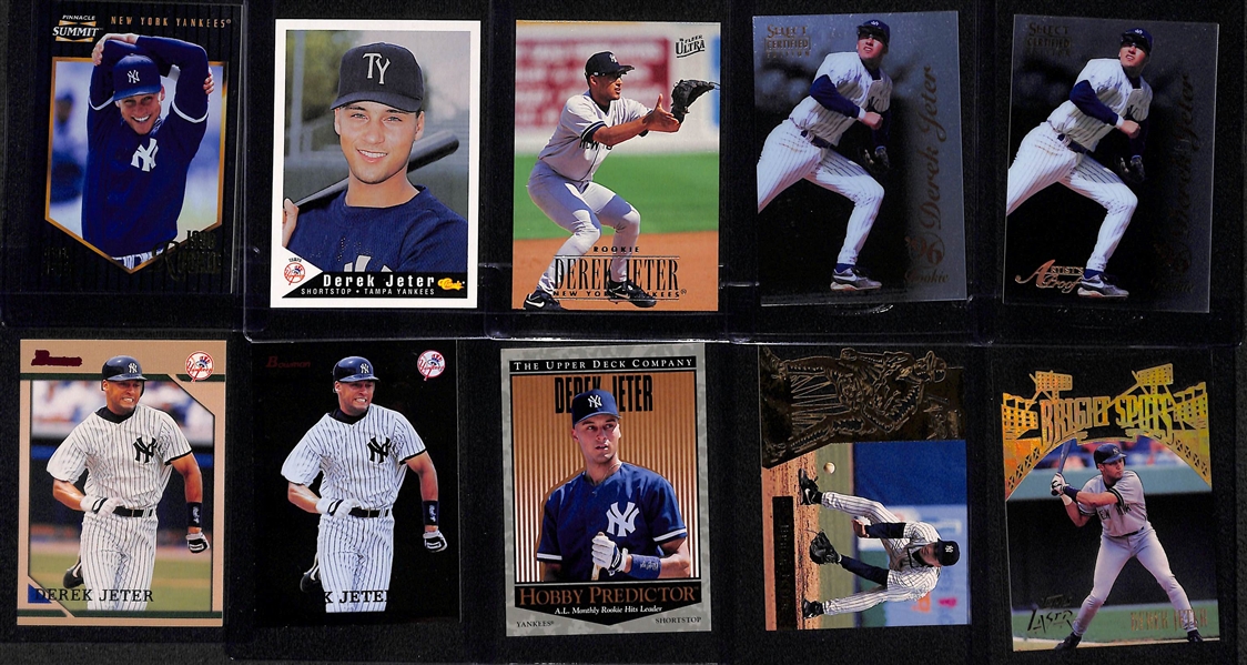 (32) Derek Jeter Cards - Mostly Insert & Early Career Cards w. Many Short Print and Variation Cards