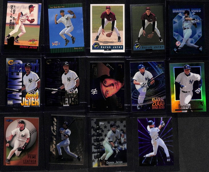 (14) Derek Jeter Cards - Includes (4) Rookie Cards w. Many Short Print and Variation Cards
