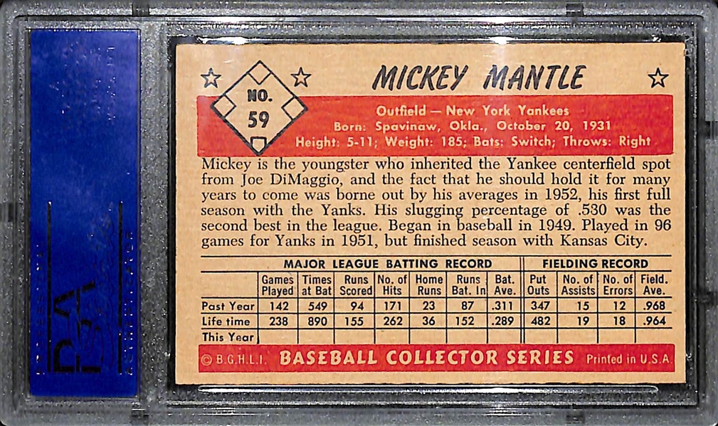1953 Bowman Color Mickey Mantle #59 Graded PSA 6