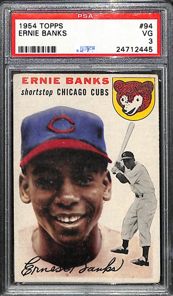 1954 Topps Ernie Banks #94 Rookie Card Graded PSA 3