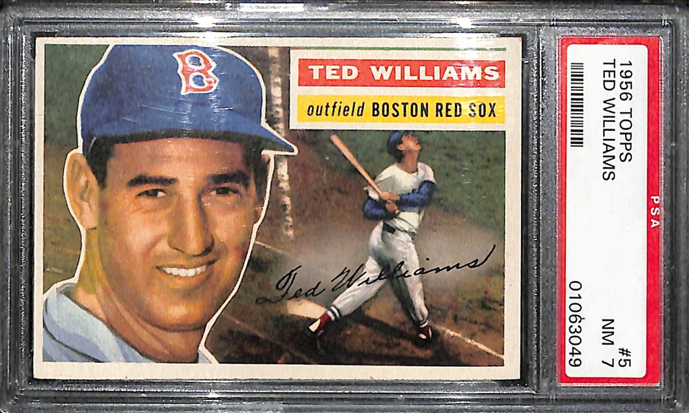 1956 Topps Ted Williams #5 Graded PSA 7 Near Mint!  