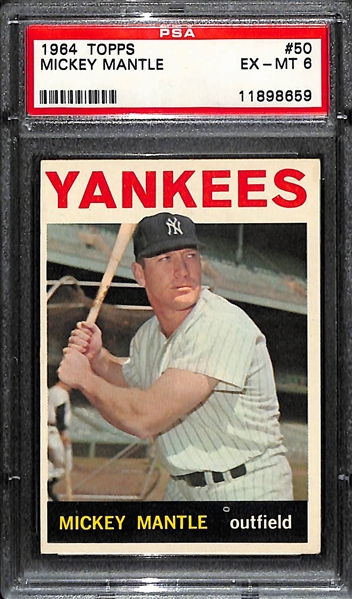 1964 Topps Mickey Mantle #50 Graded PSA 6  