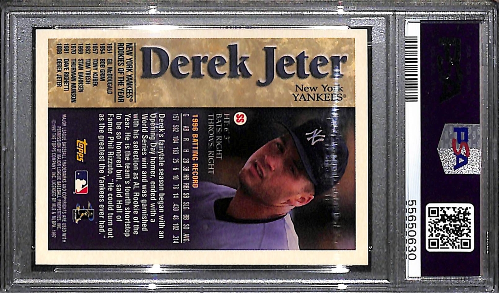 1997 Topps Rookie of the Year Derek Jeter Autograph Card Graded PSA 6