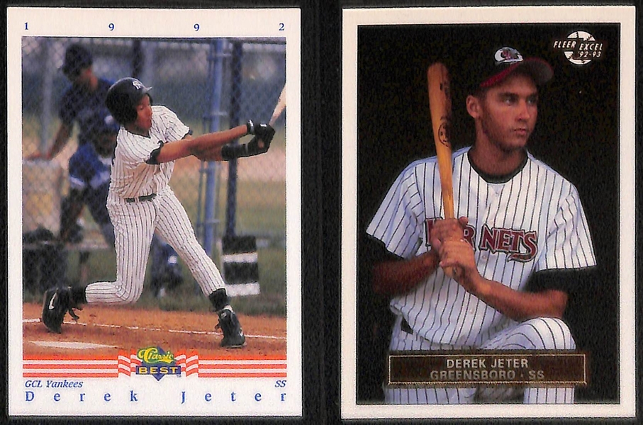 (6) Baseball Rookies w. 1989 Upper Deck Griffey Jr., 1984 Donruss Mattingly, (4) Derek Jeter (Bowman, Classic, Classic Best, Fleer Excel)